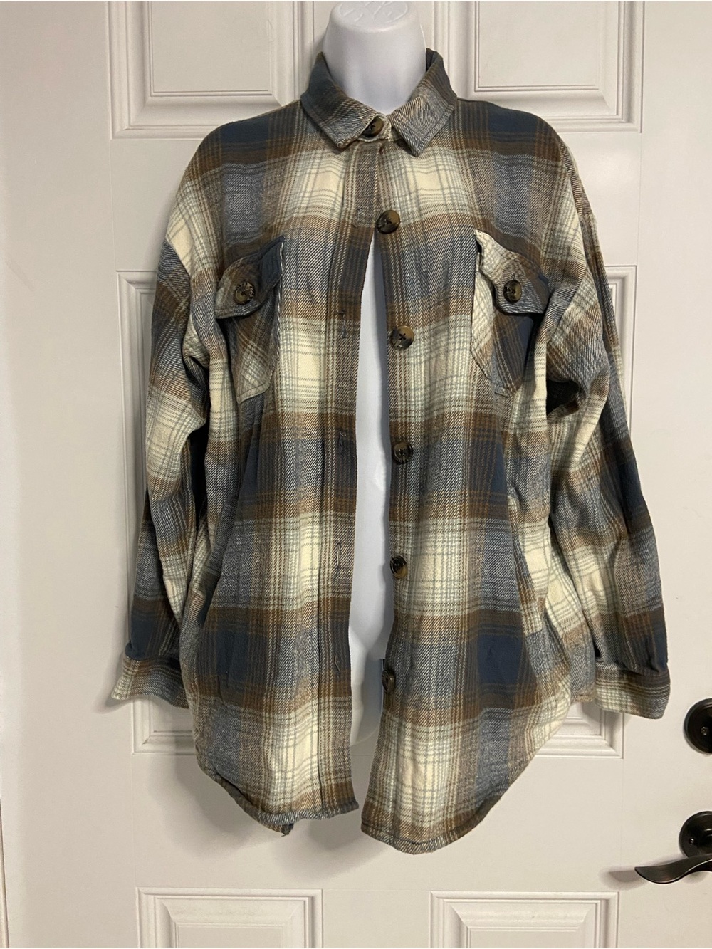 UNIONBAY Gold Thread Gray Plaid Shirt/CHORE Jacket